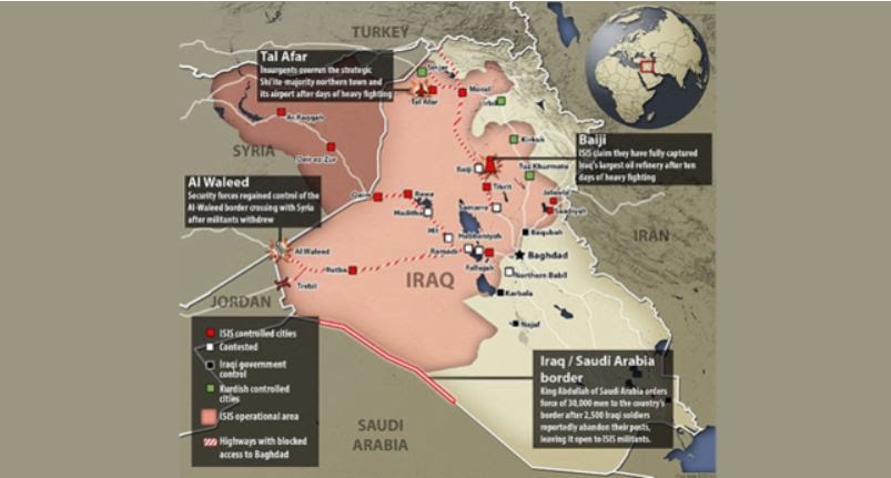 Χάρτης-σοκ: Αυτή είναι η έκταση του «χαλιφάτου» της ISIL σε Ιράκ και Συρία – Ποιος θα τους σταματήσει;