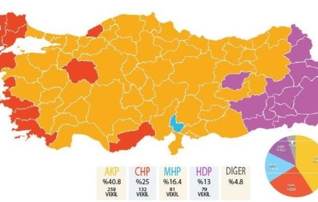 Αυτός είναι ο χάρτης των εκλογών στην Τουρκία με τα τελικά αποτελέσματα- Κυριαρχία των Κούρδων στη ΝΑ Τουρκία