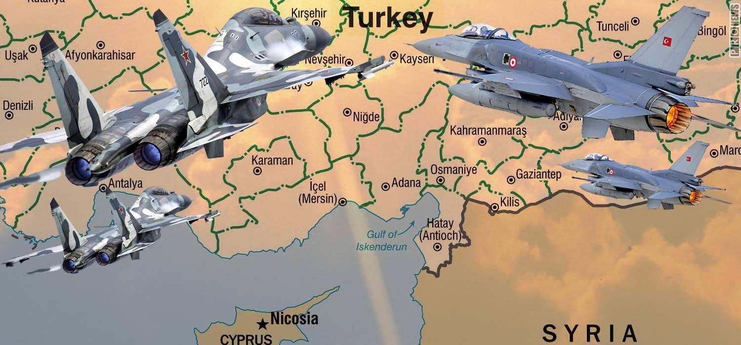 Ρωσικό μαχητικό κρούσης Su-34 εισέβαλε στον τουρκικό εναέριο χώρο – Αερομαχία BVR ρωσικών Su-30SM και τουρκικών F-16C