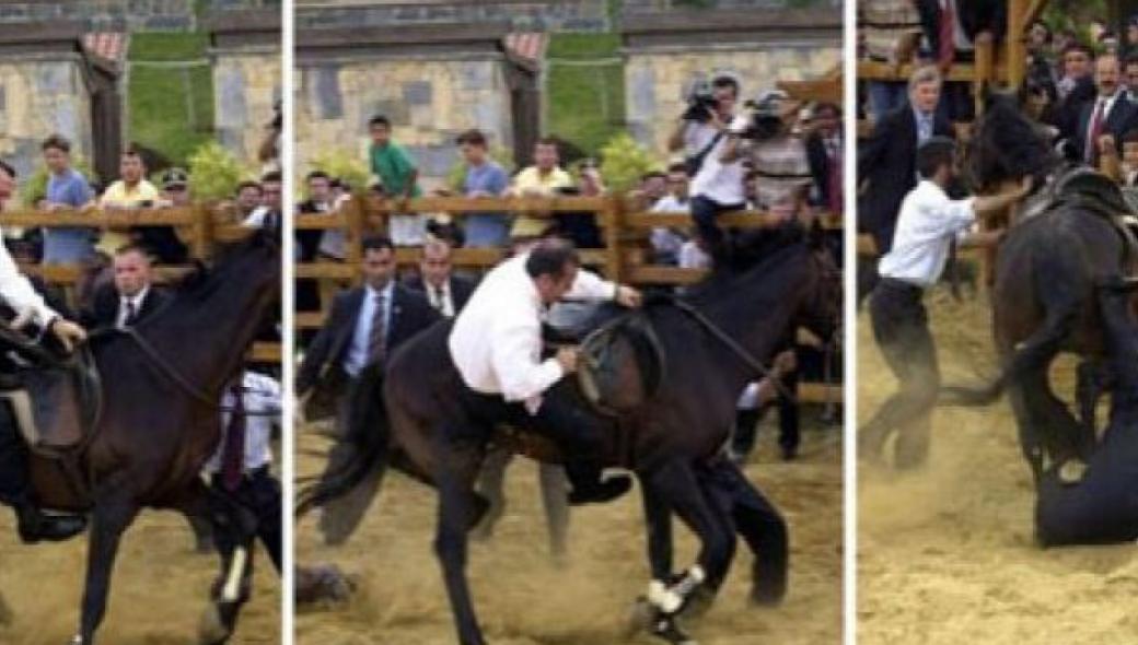 Όταν ο Ερντογάν προσπάθησε να μιμηθεί τον Πούτιν αλλά τελικά το άλογο τον πέταξε κάτω (βίντεο)