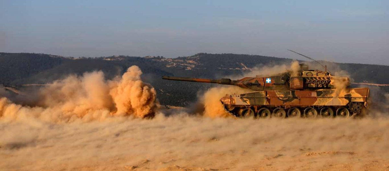 Τα πυρά των βαρέων αρμάτων Leopard-2HEL της ΧΧV Τεθωρακισμένης Ταξιαρχίας (βίντεο)