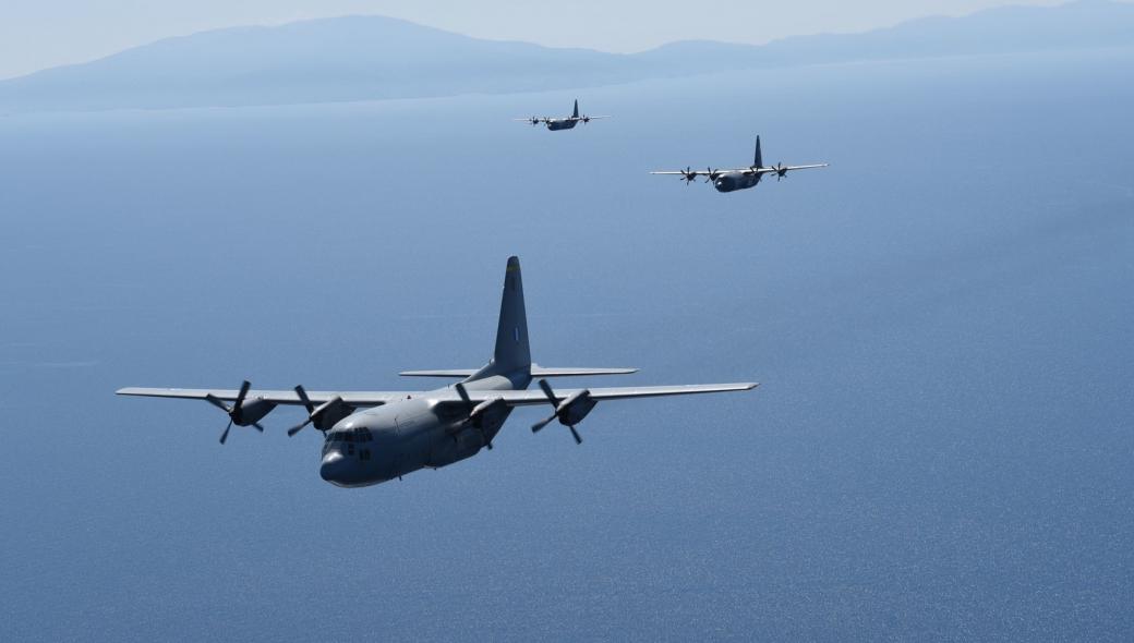 «Κέρβερος 2019»: C-130J της USAF με C-130H της ΠΑ πάνω από το Αιγαίο