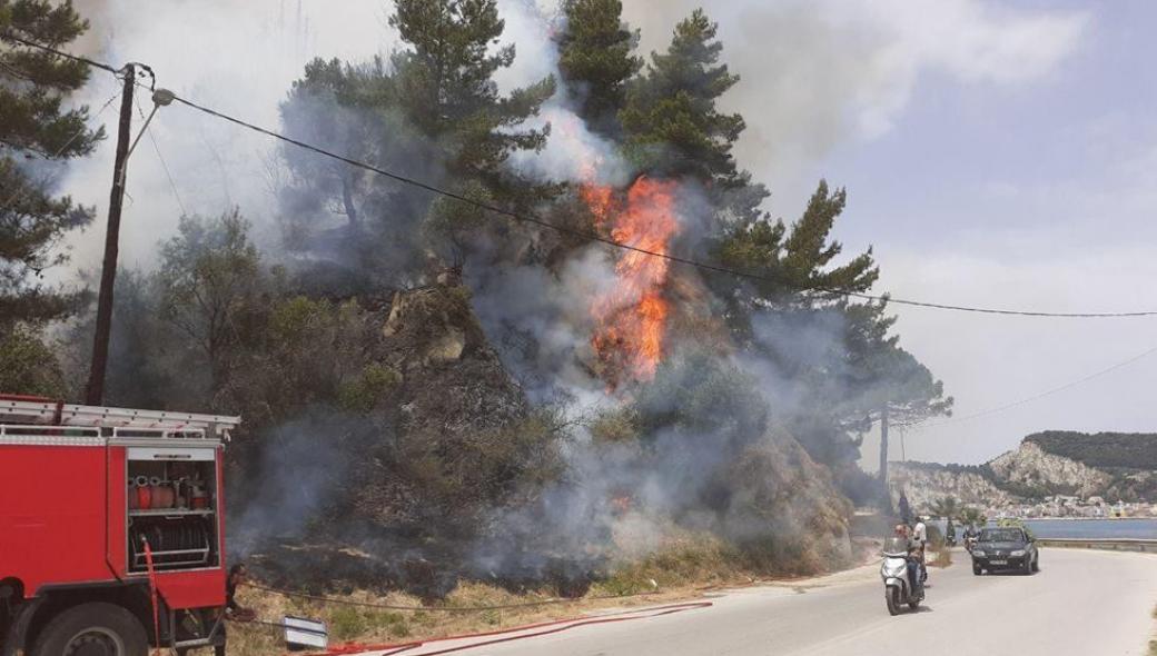 Υπό έλεγχο η φωτιά στο Αργάσι Ζακύνθου – Κάηκαν τρία στρέμματα δασικής έκτασης (βίντεο)