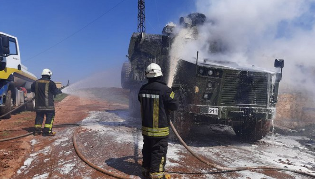 «Στάχτη» τουρκικό τεθωρακισμένο Kirpi από επίθεση στο Χαλέπι (φωτό)